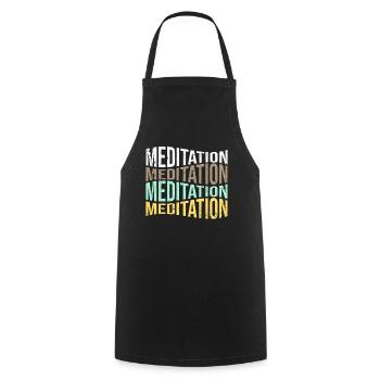 meditation - Cooking Apron - black - Front - AI Model Male 185 dark (185cm)