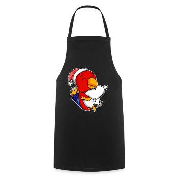 Papagei Weihnachten Schlafen Schlaf Ausschlafen - Kochschürze - Schwarz - Vorne - AI Model Male 185 dark (185cm)