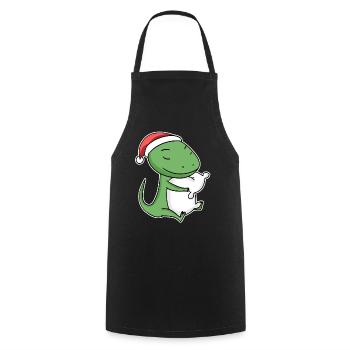 Eidechse Weihnachten Schlafen Schlaf Ausschlafen - Kochschürze - Schwarz - Vorne - AI Model Male 185 dark (185cm)