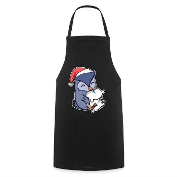Owl Christmas Sleep Sleep Sleep - Cooking Apron - black - Front - AI Model Male 185 dark (185cm)