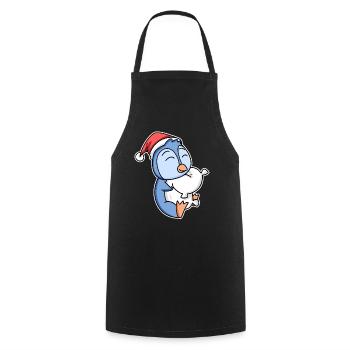 Pinguin Weihnachten Schlafen Schlaf Ausschlafen - Kochschürze - Schwarz - Vorne - AI Model Male 185 dark (185cm)