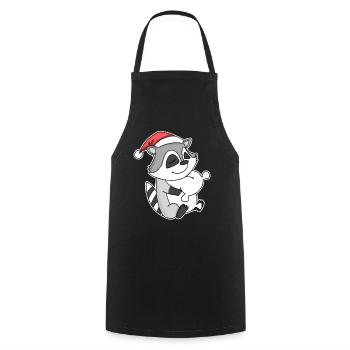 Raccoon Christmas Sleep Sleep Sleep - Cooking Apron - black - Front - AI Model Male 185 dark (185cm)