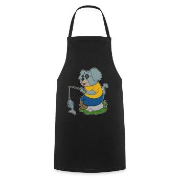 Pêche au poisson Dog Angler - Tablier de cuisine - noir - Devant - AI Model Male 185 dark (185cm)