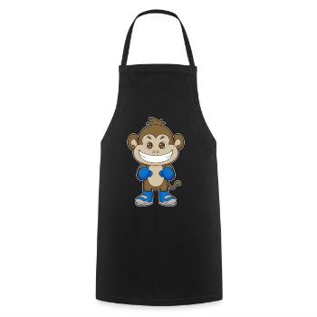 Monkey Boxer Boxing Gloves Boxing - Cooking Apron - black - Front - AI Model Male 185 dark (185cm)