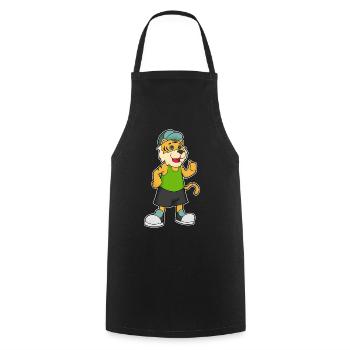 École des Tigres pour les Élèves Casquettes - Tablier de cuisine - noir - Devant - AI Model Male 185 dark (185cm)