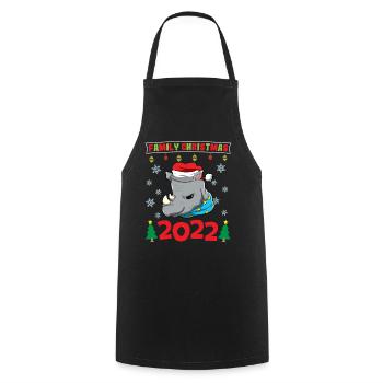 Noël en famille 2022 Drôle d’amoureux de Noël assorti - Tablier de cuisine - noir - Devant - AI Model Male 185 dark (185cm)
