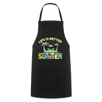 Life is better in summer - summer holidays - Cooking Apron - black - Front - AI Model Male 185 dark (185cm)