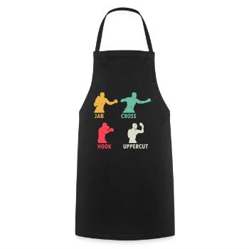 Boxing Jab Cross Hook Uppercut - Martial Arts Boxi - Cooking Apron - black - Front - AI Model Male 185 dark (185cm)