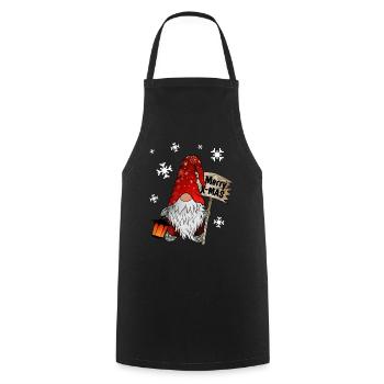 Christmas Gnome mit Schneeflocken X Mas Wichtel - Kochschürze - Schwarz - Vorne - AI Model Male 185 dark (185cm)
