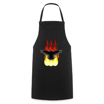 Rabe Feuer Okkult spirituell Ritual Satan Horror - Kochschürze - Schwarz - Vorne - AI Model Male 185 dark (185cm)