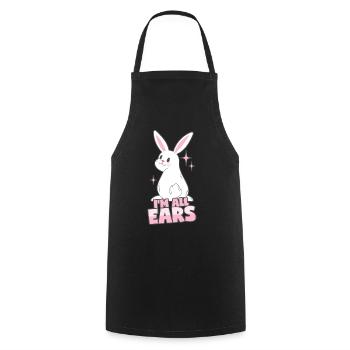 Rabbit: I'm all ears - Cooking Apron - black - Front - AI Model Male 185 dark (185cm)
