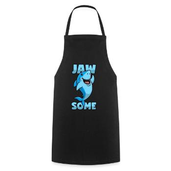 Shark Puns - Jawsome - Cooking Apron - black - Front - AI Model Male 185 dark (185cm)