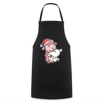 Moutons Noël Sommeil Sommeil Sommeil - Tablier de cuisine - noir - Devant - AI Model Male 185 dark (185cm)