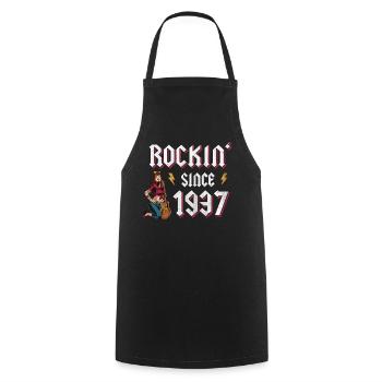 Rockin Since 1937 Rock Music Fan 85th Birthday - Cooking Apron - black - Front - AI Model Male 185 dark (185cm)