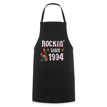 Rockin Since 1934 Rock Music Fan 88th Birthday - Cooking Apron - black - Front - AI Model Male 185 dark (185cm)