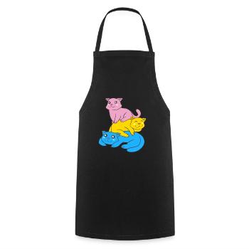 Pansexualität Flagge Katzen Pan Stolz Farbe - Kochschürze - Schwarz - Vorne - AI Model Male 185 dark (185cm)