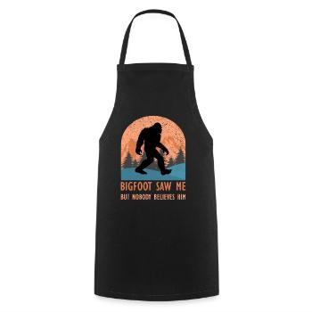 Bigfoot m’a vu mais personne ne le croit - Tablier de cuisine - noir - Devant - AI Model Male 185 dark (185cm)