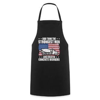 God took Stongest Created Concrete Workers US Flag - Kochschürze - Schwarz - Vorne - AI Model Male 185 dark (185cm)