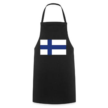 Finland National Flag - Cooking Apron - black - Front - AI Model Male 185 dark (185cm)