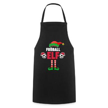 Weinachten Weihnachtself Fußball Elf Elfen - Kochschürze - Schwarz - Vorne - AI Model Male 185 dark (185cm)