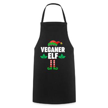 Weinachten Weihnachtself Veganer Elf Elfen - Kochschürze - Schwarz - Vorne - AI Model Male 185 dark (185cm)