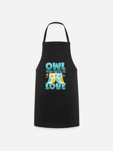 Amour des hiboux - Tablier de cuisine - noir