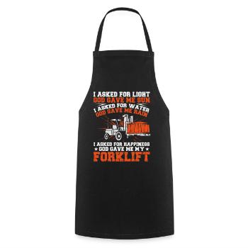 Opérateur de chariot élévateur certifié - Tablier de cuisine - noir - Devant - AI Model Male 185 dark (185cm)