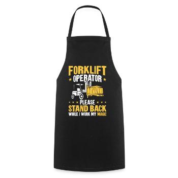 Certified Forklift Truck Operator - Cooking Apron - black - Front - AI Model Male 185 dark (185cm)