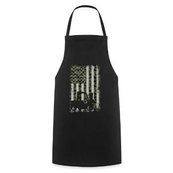 Certified Forklift Truck Operator - Cooking Apron - black - Front - AI Model Male 185 dark (185cm)