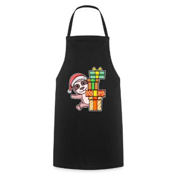 Christmas Sloth with gifts - Cooking Apron - black - Front - AI Model Male 185 dark (185cm)