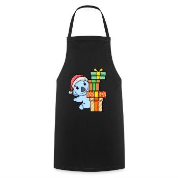 Koala de Noël avec cadeaux - Tablier de cuisine - noir - Devant - AI Model Male 185 dark (185cm)