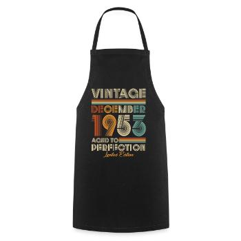 Vintage Aged To Perfection December 1953 - Cooking Apron - black - Front - AI Model Male 185 dark (185cm)