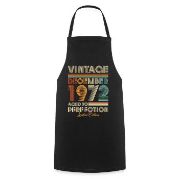 Vintage Aged To Perfection December 1972 - Cooking Apron - black - Front - AI Model Male 185 dark (185cm)