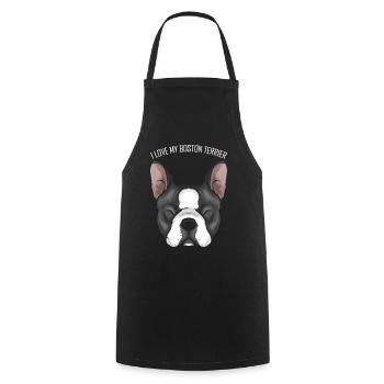Dog Lover - I Love My Boston Terrier - Kochschürze - Schwarz - Vorne - AI Model Male 185 dark (185cm)