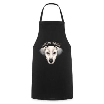 Dog Lover - I Love My Sloughi - Kochschürze - Schwarz - Vorne - AI Model Male 185 dark (185cm)