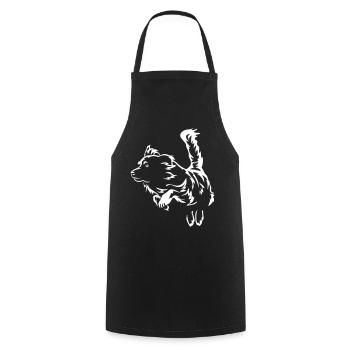 Australian Shepherd "Black Edition" - Cooking Apron - black - Front - AI Model Male 185 dark (185cm)
