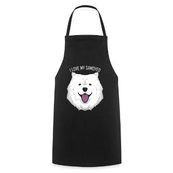 Dog Lover - I Love My Samoyed - Kochschürze - Schwarz - Vorne - AI Model Male 185 dark (185cm)