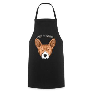 Dog Lover - I Love My Basenji - Kochschürze - Schwarz - Vorne - AI Model Male 185 dark (185cm)