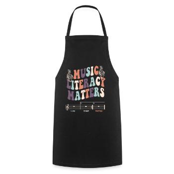 Music Literacy Matters - Kochschürze - Schwarz - Vorne - AI Model Male 185 dark (185cm)