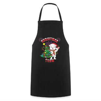 Ours polaire de Noël avec arbre de Noël - Tablier de cuisine - noir - Devant - AI Model Male 185 dark (185cm)