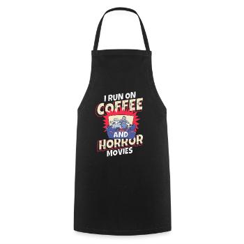 I Run On Coffee and True Crime - Cooking Apron - black - Front - AI Model Male 185 dark (185cm)