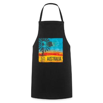 Australia Pinwheel Vintage Design - Cooking Apron - black - Front - AI Model Male 185 dark (185cm)