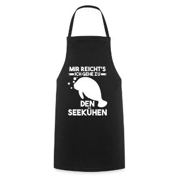 Meerkuh Seekuh - Kochschürze - Schwarz - Vorne - AI Model Male 185 dark (185cm)