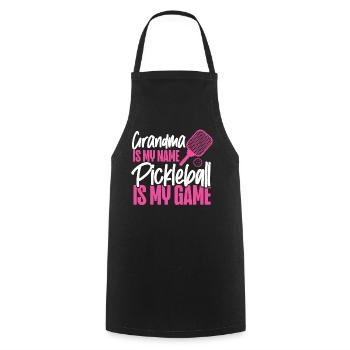 Pickleball Grand-mère Grand-mère est mon - Tablier de cuisine - noir - Devant - AI Model Male 185 dark (185cm)