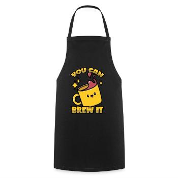 Barista Motivation - Cooking Apron - black - Front - AI Model Male 185 dark (185cm)