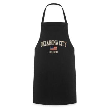 Oklahoma City Vintage Flag-Style - Kochschürze - Schwarz - Vorne - AI Model Male 185 dark (185cm)