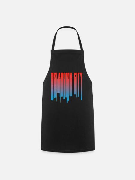 Oklahoma City Skyline Gradient - Kochschürze - Schwarz