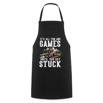 Tout le plaisir et les jeux jusqu’à ce que vous soyez coincé Motoneiges - Tablier de cuisine - noir - Devant - AI Model Male 185 dark (185cm)