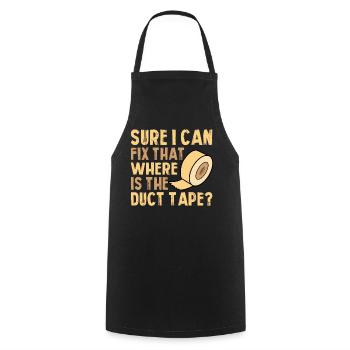 Surely I can fix this, where is the tape - Cooking Apron - black - Front - AI Model Male 185 dark (185cm)