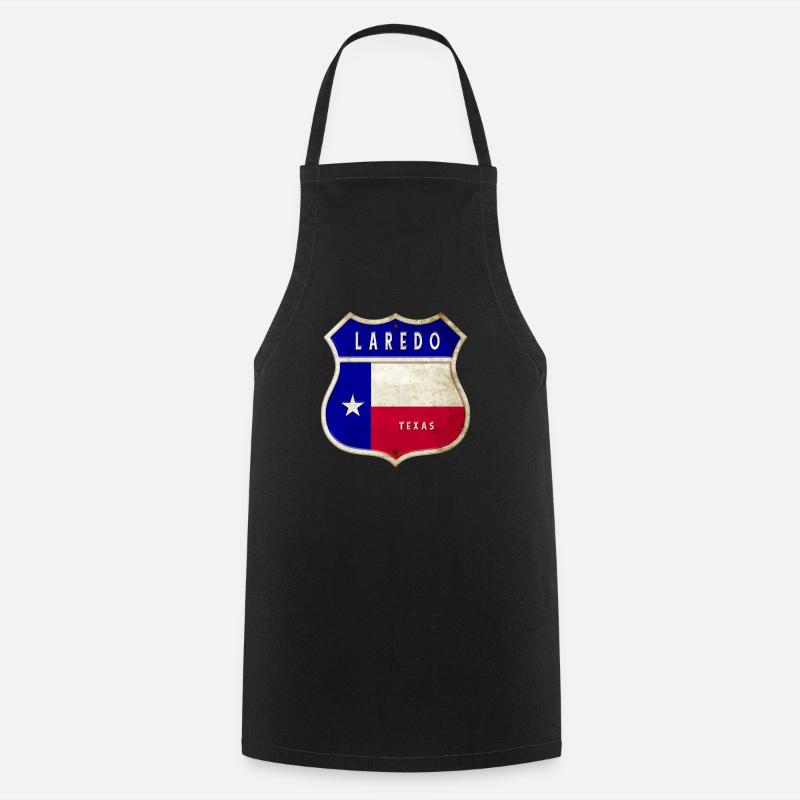 Laredo Texas Wappen Flaggen Design - Kochschürze - Schwarz